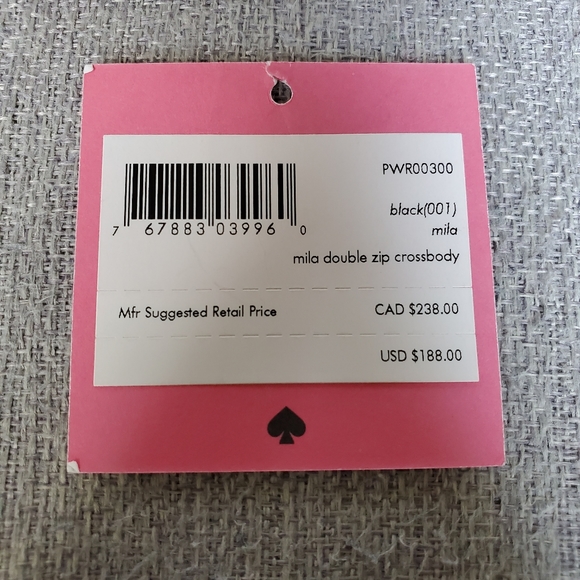 kate spade New York Mila Double Zip Leather Crossbody Bag, Black - Picture 16 of 16